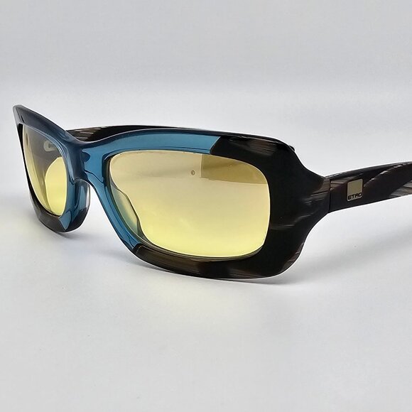 Etro Mod. SE 9760 51 Col. B46 Crystal Blue Horn Frame Yellow Lens Sunglasses - Picture 1 of 14